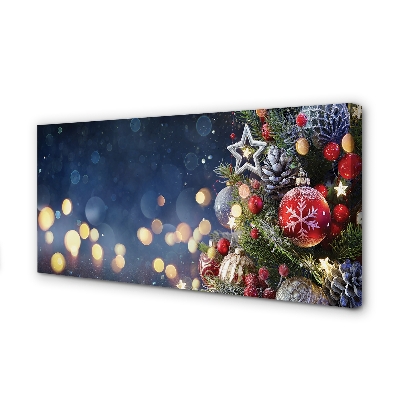 Schilderij op canvas Kerstboom sneeuw decoraties