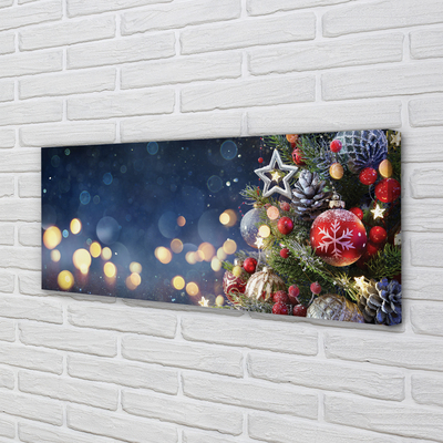 Schilderij op canvas Kerstboom sneeuw decoraties