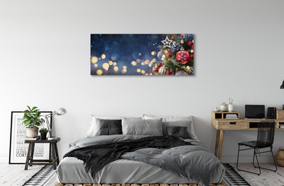 Schilderij op canvas Kerstboom sneeuw decoraties