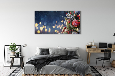 Schilderij op canvas Kerstboom sneeuw decoraties