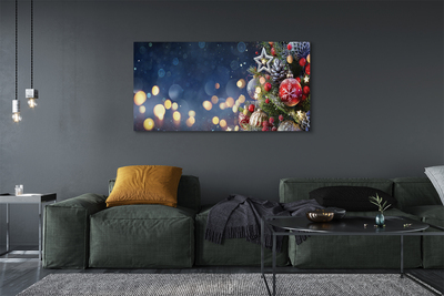 Schilderij op canvas Kerstboom sneeuw decoraties