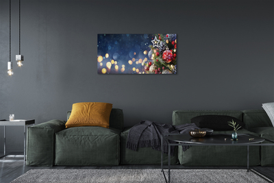 Schilderij op canvas Kerstboom sneeuw decoraties