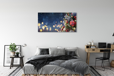 Schilderij op canvas Kerstboom sneeuw decoraties