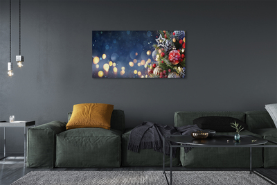 Schilderij op canvas Kerstboom sneeuw decoraties