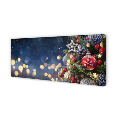 Schilderij op canvas Kerstboom sneeuw decoraties