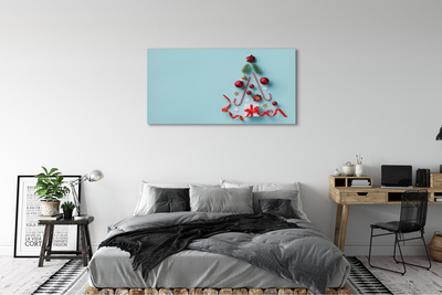 Schilderij op canvas Cadeau kerstballen. Veilige decoraties