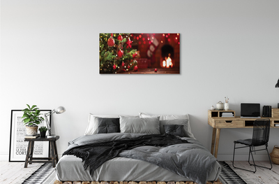 Schilderij op canvas Kerstboom snuisterijen geschenken