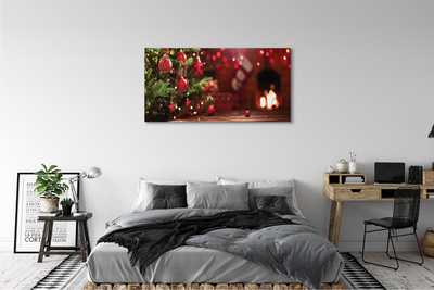 Schilderij op canvas Kerstboom snuisterijen geschenken