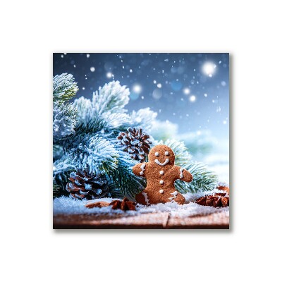 Foto op canvas Gingerbread kerstvakantie Sneeuw