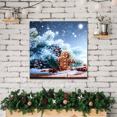 Foto op canvas Gingerbread kerstvakantie Sneeuw