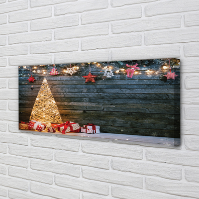 Schilderij op canvas Kerstboom presenteert decoraties