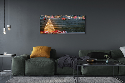 Schilderij op canvas Kerstboom presenteert decoraties