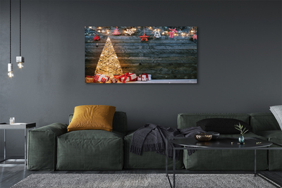 Schilderij op canvas Kerstboom presenteert decoraties