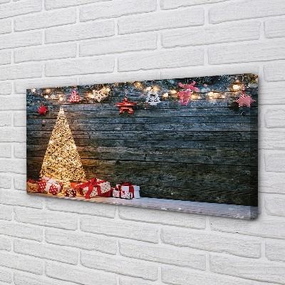 Schilderij op canvas Kerstboom presenteert decoraties