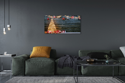 Schilderij op canvas Kerstboom presenteert decoraties