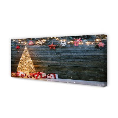 Schilderij op canvas Kerstboom presenteert decoraties