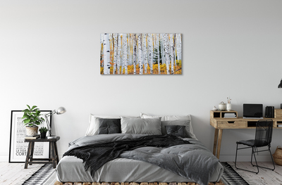 Schilderij canvas Herfst van berk