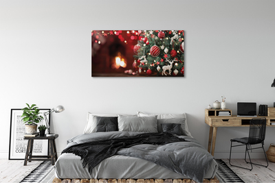 Schilderij op canvas Kerstboom kerstballen