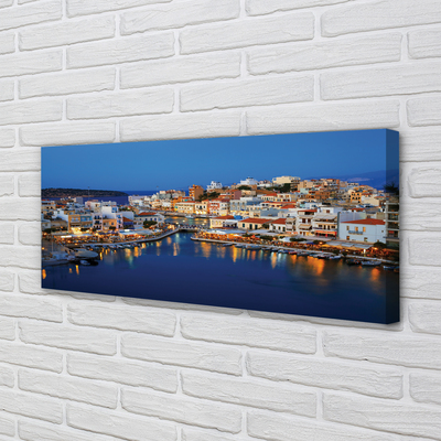 Foto op canvas Griekenland coast city night