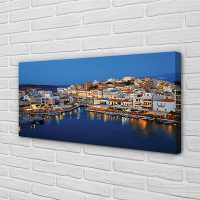 Foto op canvas Griekenland coast city night