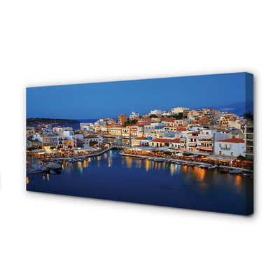Foto op canvas Griekenland coast city night