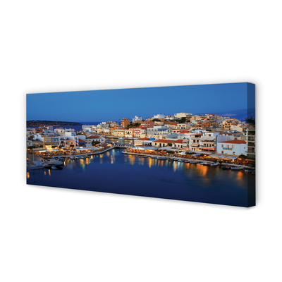 Foto op canvas Griekenland coast city night