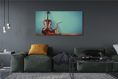 Canvas doek foto Viool trompet