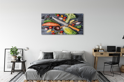Canvas doek foto Mes bataty spinazie tomaten