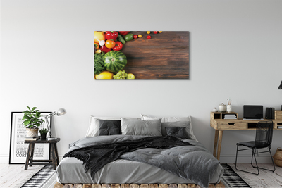 Canvas doek foto Watermeloen tomaten dille