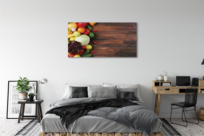 Canvas doek foto Corn paprika kapusta
