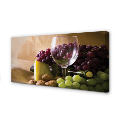 Canvas doek foto Druiven leeg glas