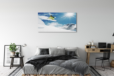 Canvas doek foto Sneeuwbord man bergen