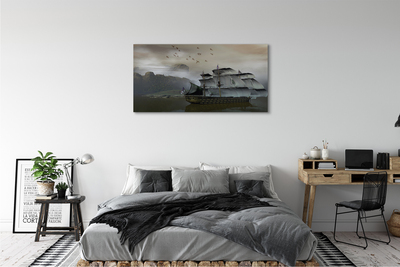 Schilderijen op canvas doek Schip op zee