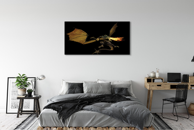 Schilderij canvas Draak oplevert vuur
