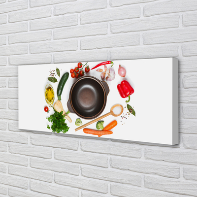 Canvas doek foto Lepel tomaten peterselie