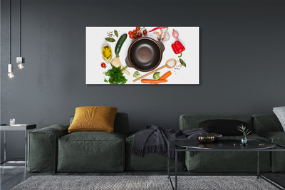 Canvas doek foto Lepel tomaten peterselie