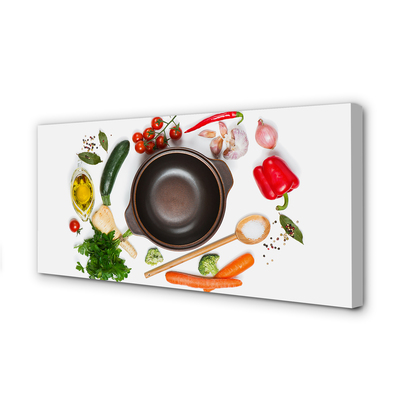 Canvas doek foto Lepel tomaten peterselie