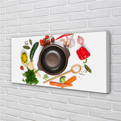 Canvas doek foto Lepel tomaten peterselie