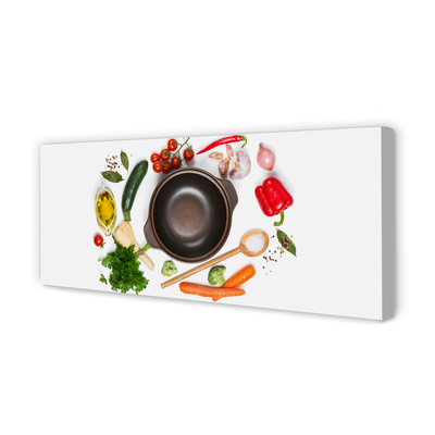 Canvas doek foto Lepel tomaten peterselie