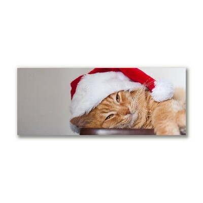 Foto op canvas Cat Santa Hat Kerstmis