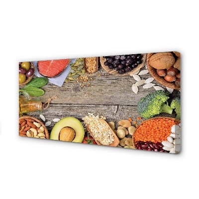 Canvas doek foto Bean broccoli avocado nuts