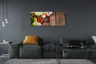 Canvas doek foto Olijf peper uien knoflook