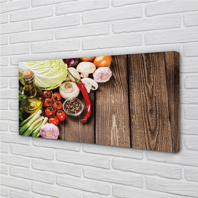 Canvas doek foto Olijf peper uien knoflook