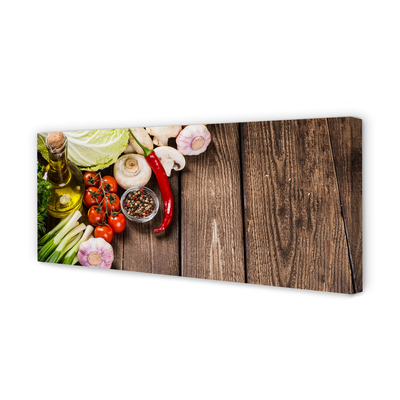 Canvas doek foto Olijf peper uien knoflook