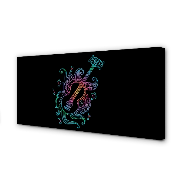 Canvas doek foto Kleurrijke notities gitaar