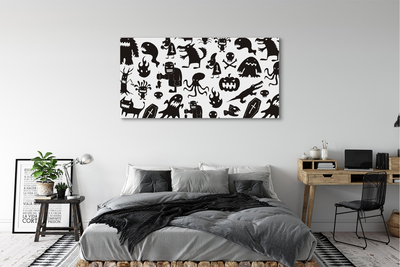 Schilderijen op canvas doek Witte zwarte wezens achtergrond