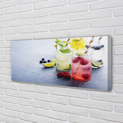 Canvas doek foto Cocktail raspberry lime citroen