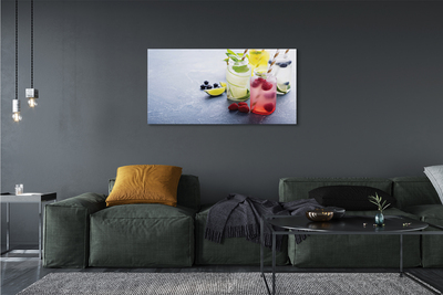 Canvas doek foto Cocktail raspberry lime citroen