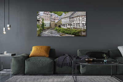 Foto op canvas Duitsland oude gebouwen rivier