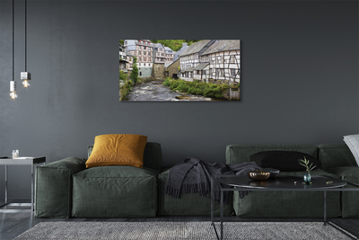 Foto op canvas Duitsland oude gebouwen rivier